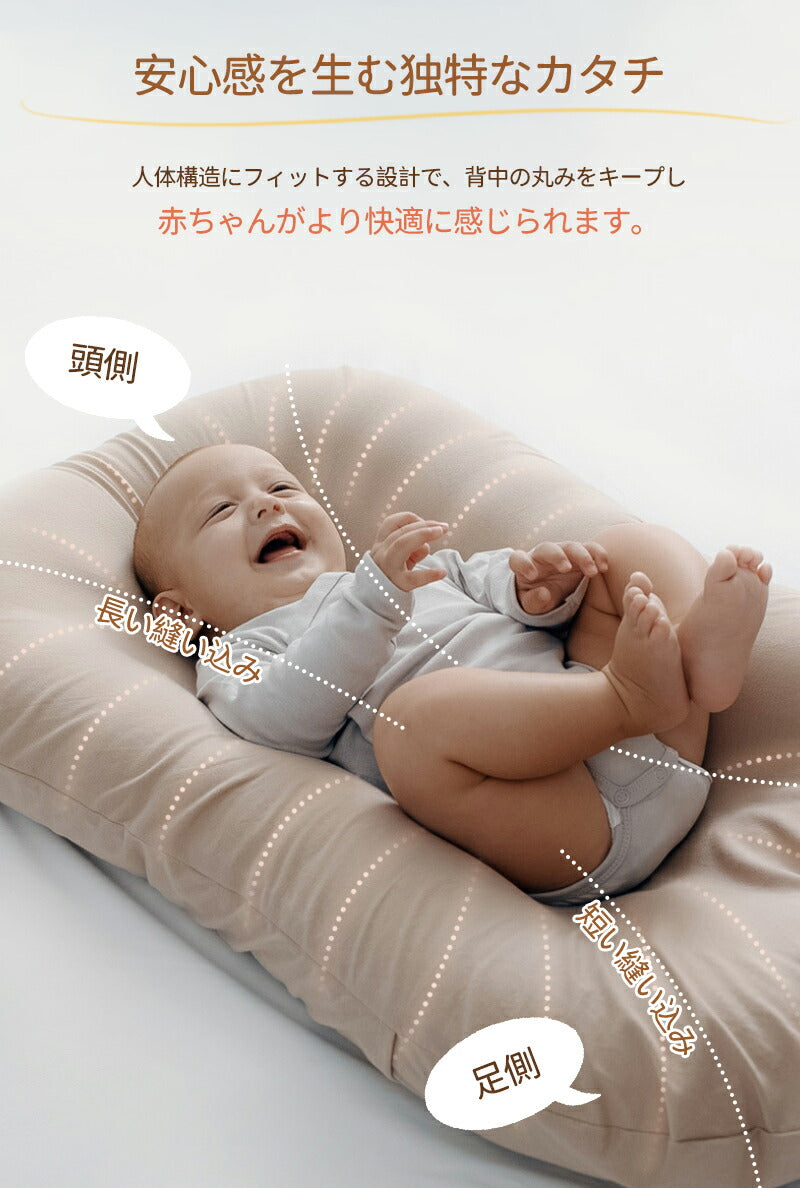 ベビーベッド コンパクト クーファン 赤ちゃん ベッドインベッド 折り畳み 綿100% 新生児 0～12ヶ月 コットン 持ち運び 添い寝 クーハン 寝返り防止 bedinbed-001