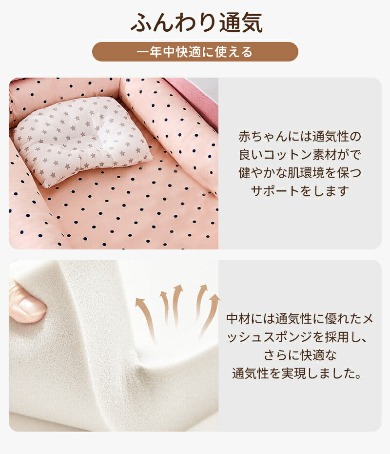 ベッドインベッド 折りたたみ式 ベビーベッド 寝返り防止 ベッドイン 折りたたみ 添い寝 クッション 新生児 赤ちゃん 乳幼児 ベビー 洗濯可能 持ち運び 転落bedinbed-002