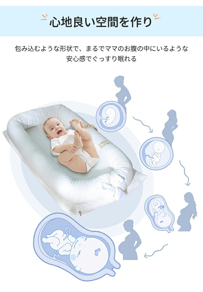 ベビーベッド 赤ちゃん ベッドインベッド ベビー コンパクト 転落防止 新生児 持ち運び 添い寝 軽量 洗濯可能 寝返り防止 布団 ベッドイン 寝返り防止クッション 添い寝 ベッド 長く使える 出産祝い ギフト 女の子 男の子 可愛い