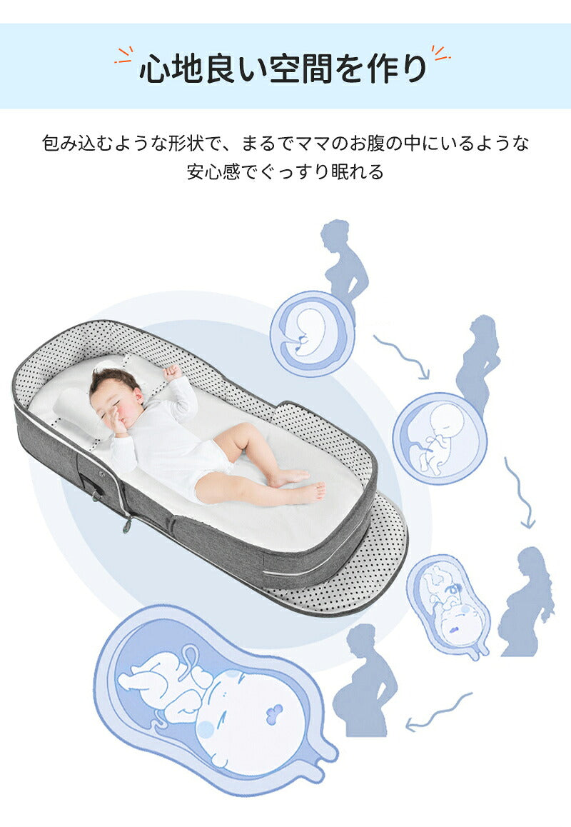 ベビーベッド 赤ちゃん ベッドインベッド ベビー コンパクト 折りたたみ 転落防止 新生児 持ち運び 添い寝 軽量 洗濯可能 寝返り防止 折りたたみ式 布団 ベッドイン 寝返り防止クッション 折りたたみ式 添い寝 ベッド 長く使える 出産祝い ギフト 女の子 男の子 可愛い