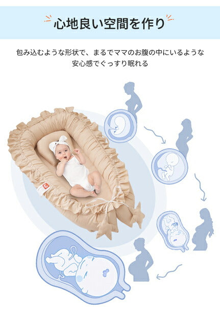 ベビーベッド 赤ちゃん ベッドインベッド ベビー コンパクト 転落防止 新生児 持ち運び 添い寝 軽量 洗濯可能 寝返り防止 布団 ベッドイン 寝返り防止クッション 添い寝 ベッド 長く使える 出産祝い ギフト 女の子 男の子 可愛い