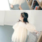 【送料無料】ベビー ワンピース 長袖 80 結婚式 フォーマル チュール ベビー服 女の子 ベビードレス 90 100 キッズ 赤ちゃん レースドレス ホワイト ふんわり チュチュ お宮参り 人気 刺繍 膝丈 チュール フレア お出かけ おしゃれ チュールワンピース