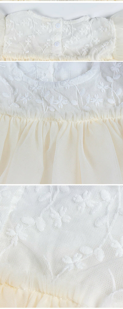 【送料無料】ベビー ワンピース 長袖 80 結婚式 フォーマル チュール ベビー服 女の子 ベビードレス 90 100 キッズ 赤ちゃん レースドレス ホワイト ふんわり チュチュ お宮参り 人気 刺繍 膝丈 チュール フレア お出かけ おしゃれ チュールワンピース