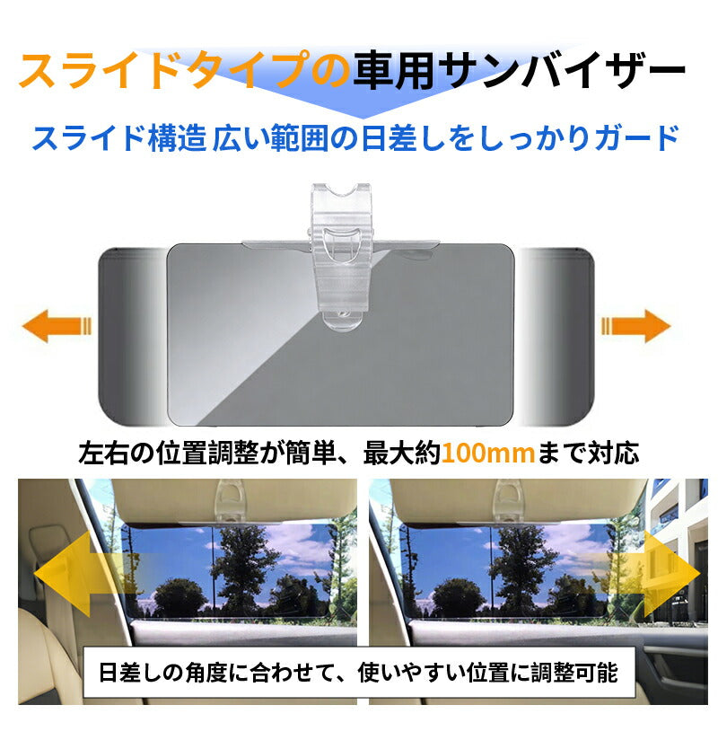 サンシェード バイザー サンバイザー 車 遮光 断熱 S/M/L 車用カバー 自動車用品 UVカット UVバイザー 逆光 紫外線対策 サングラス不要 車載用 カー 日よけ 車 スライド式 シェード 太陽 軽自動車 中型車 大型車クリップ式 垂れない 挟む カーサンバイザー ワイドバイザー