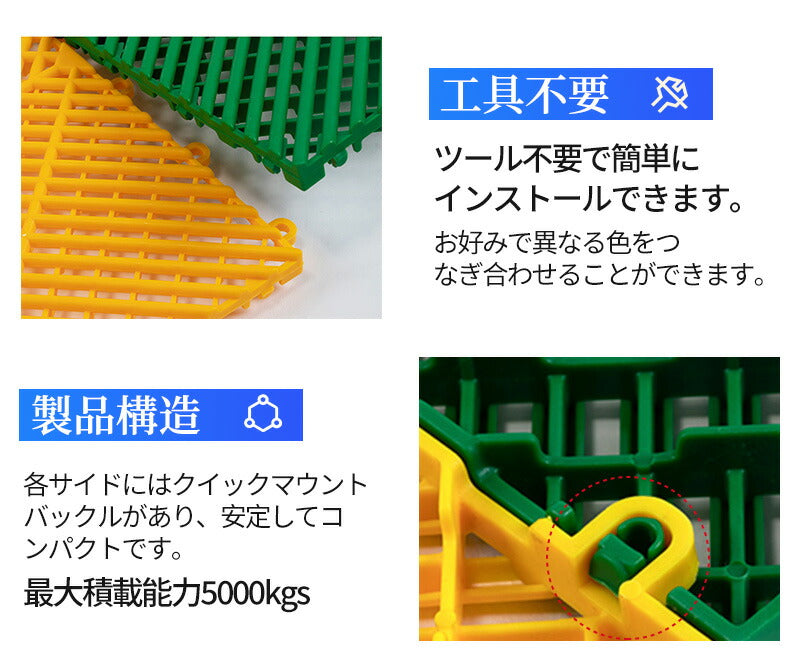 ガレージタイル ガレージマット ガレージ 20枚セット 耐荷重10トン 車 バイク 駐車場 屋外 屋内 組立簡単 取り外しcarpet-004