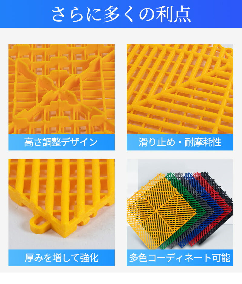ガレージタイル ガレージマット ガレージ 20枚セット 耐荷重10トン 車 バイク 駐車場 屋外 屋内 組立簡単 取り外しcarpet-004