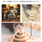 猫 おもちゃ ボール タワー 木製 回転 猫じゃらし ねこじゃらし 遊ぶ 一人遊び 運動不足解消 ストレス解消  転がる 猫耳 ねこ かわいい 知育 暇つぶし 玩具 留守番 ペット 猫用品 キャットボール　キャット グッズ ボール回転盤 木製 竹製 回転式 自動 子猫 2段  3段