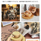猫 おもちゃ ボール タワー 木製 回転 猫じゃらし ねこじゃらし 遊ぶ 一人遊び 運動不足解消 ストレス解消  転がる 猫耳 ねこ かわいい 知育 暇つぶし 玩具 留守番 ペット 猫用品 キャットボール　キャット グッズ ボール回転盤 木製 竹製 回転式 自動 子猫 2段  3段