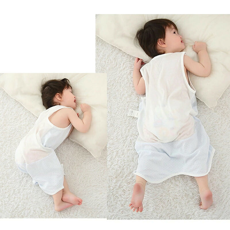 ベビー スリーパー 夏 メッシュ 夏用 ガーゼ 背中メッシュ 半袖 袖なし ベビースリーパー キッズ 2way パンツ型 ドレス型 涼しい 赤ちゃんスリーパー 夏 着脱簡単 春 幼児 ノースリーブ スナップボタン 袖あり 出産祝い ギフト