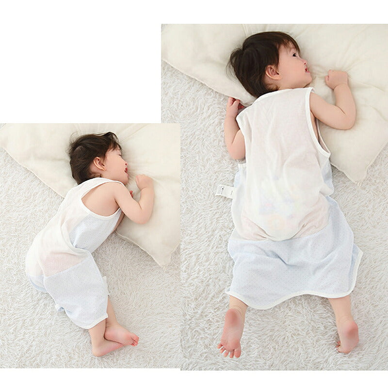 即納 ベビー スリーパー 夏 メッシュ 夏用 ガーゼ 背中メッシュ 半袖 袖なし ベビースリーパー キッズ 2way パンツ型 ドレス型 涼しい 赤ちゃんスリーパー 夏 着脱簡単 春 幼児 スナップボタン 出産祝い ギフト ノースリーブ 袖あり