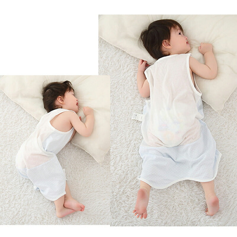 即納 ベビー スリーパー 夏 メッシュ 夏用 ガーゼ 背中メッシュ 半袖 袖なし ベビースリーパー キッズ 2way パンツ型 ドレス型 涼しい 赤ちゃんスリーパー 夏 着脱簡単 春 幼児 スナップボタン 出産祝い ギフト ノースリーブ 袖あり