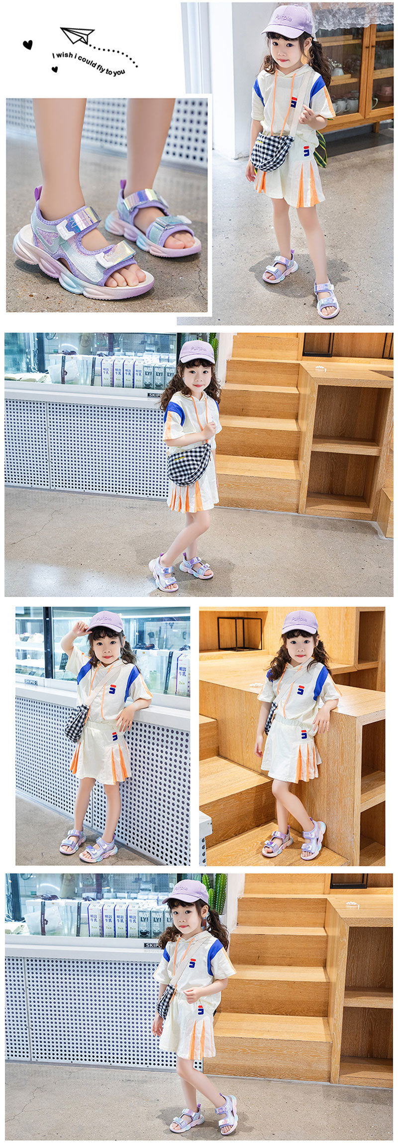 【可愛らしいグラデカラー】サンダル  キッズ スポーツサンダル 女の子 ガールズ 韓国風 キッズ ジュニア 子供 子ども 子ども靴 スポサン 軽量 かわいい おしゃれ トレンド グラデーション グリッター アウトドア 海 プール 夏