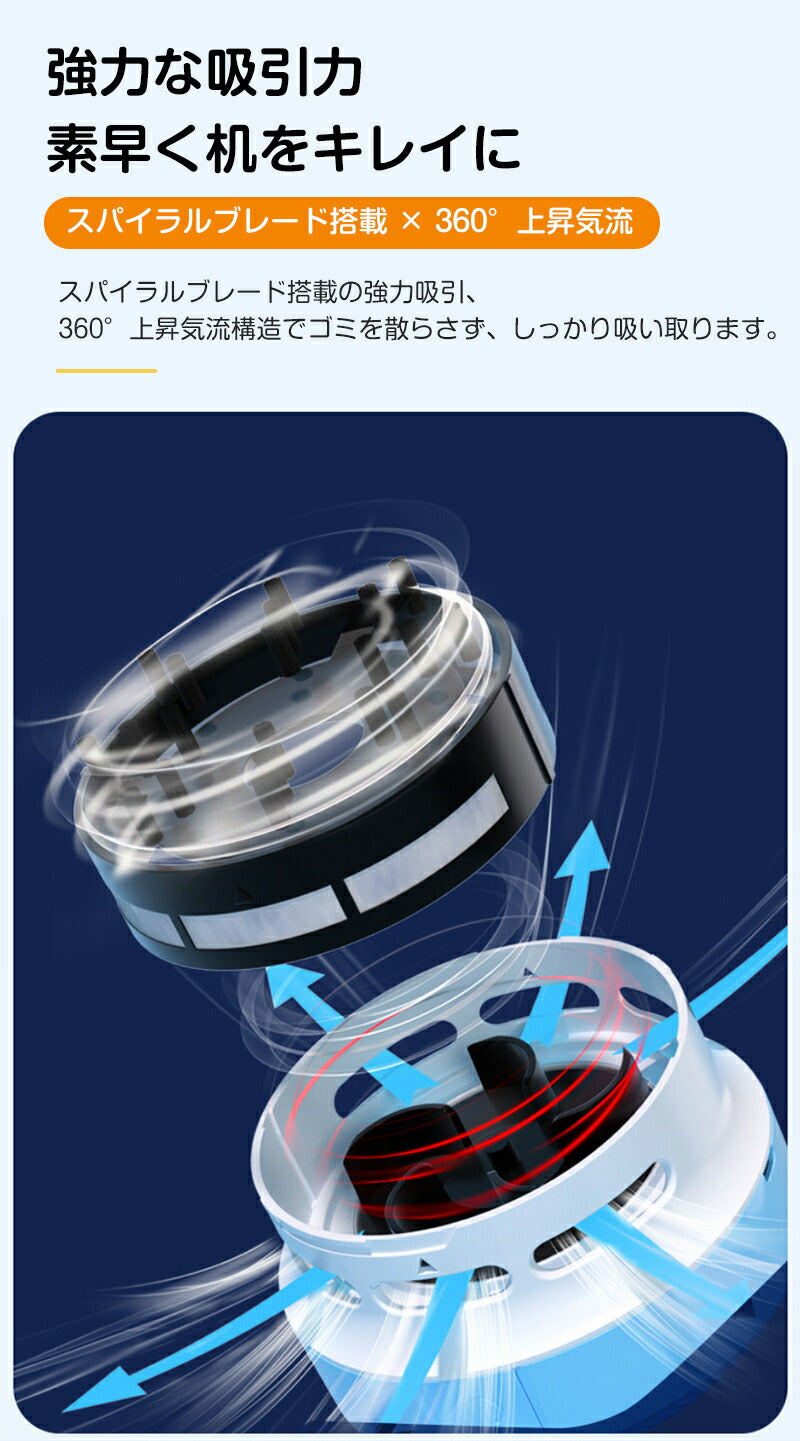 卓上クリーナー 充電式 ミニクリーナー 子供 USB 乾電池式 掃除機 ミニ掃除機 消しゴムかす クリーナー デスククリーナー 軽量 コンパクト 吸引力 掃除 静音 コードレス 小学生 キーボード 机 整理整頓 宿題 課題 プレゼント リボーン 消しゴム