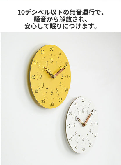 壁掛け時計 知育時計 子供部屋 キッズ 掛け時計 ウォールクロック おしゃれ 静音 シンプル 木製 非電波 静か 時間管理 連続秒針 見やすい 大文字 クロック インテリア 万能デザイン 知育 こども リビング 学習 壁掛け