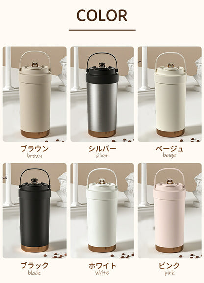 セラミックタンブラー　タンブラー 500ML 保冷・保温　二重構造 保温携帯コーヒーカップ おしゃれ 溢れにくい 魔法瓶 保冷 耐熱 蓋付き 直接ドリップ ブラック 3Way 真空断熱 セラミック・コーティング　316セラミック トラベルカップ 軽量 持ち運び
