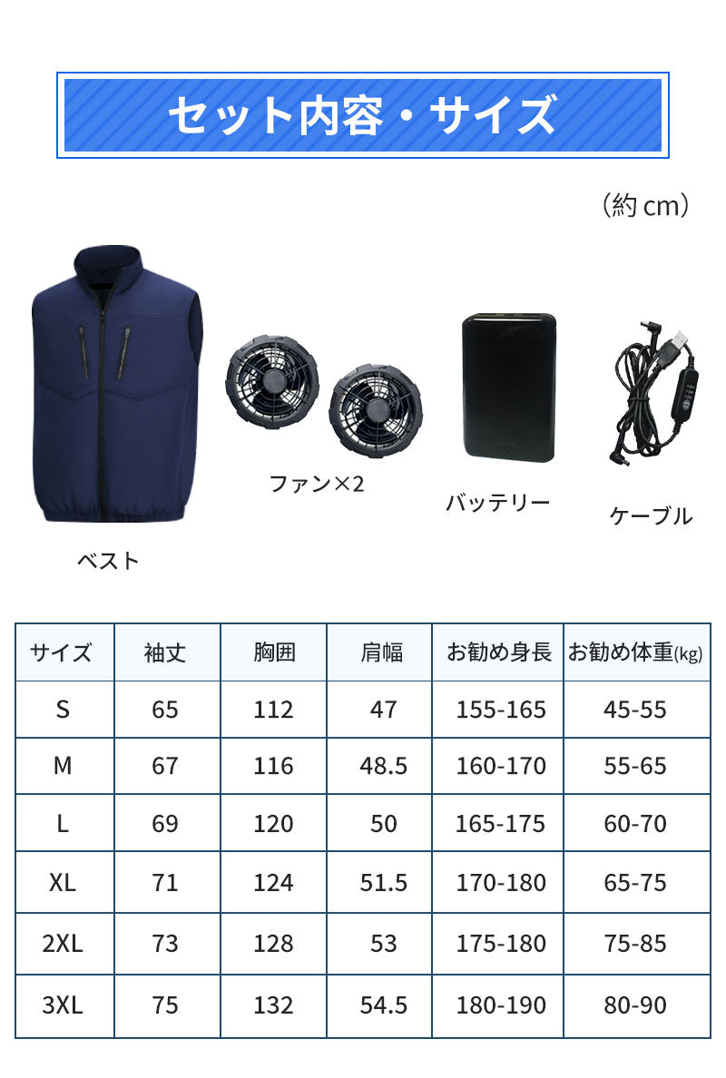 空調ベスト フルセット 空調ウェア 空調作業服 作業 服 20000mAhバッテリー モバイルバッテリー付き ファンベスト 空調扇風服 3段階強風 36h連続送風 エアコン服 UVカット UPF 50+ 建設作業 アウトドア 父の日