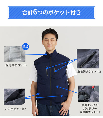 空調ベスト フルセット 空調ウェア 空調作業服 作業 服 20000mAhバッテリー モバイルバッテリー付き ファンベスト 空調扇風服 3段階強風 36h連続送風 エアコン服 UVカット UPF 50+ 建設作業 アウトドア 父の日