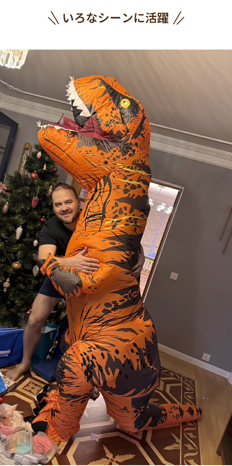 ティラノサウルス レース 顔出し コスプレ 恐竜着ぐるみ  恐竜コスプレ T-REX ハロウィン  怪獣 イベント エアコス インフレータブルスーツ 膨張式  試合 盛り上がる パーティー クリスマス 新年 誕生日 お祝い 卒業 大人用 子供用 膨らむ
