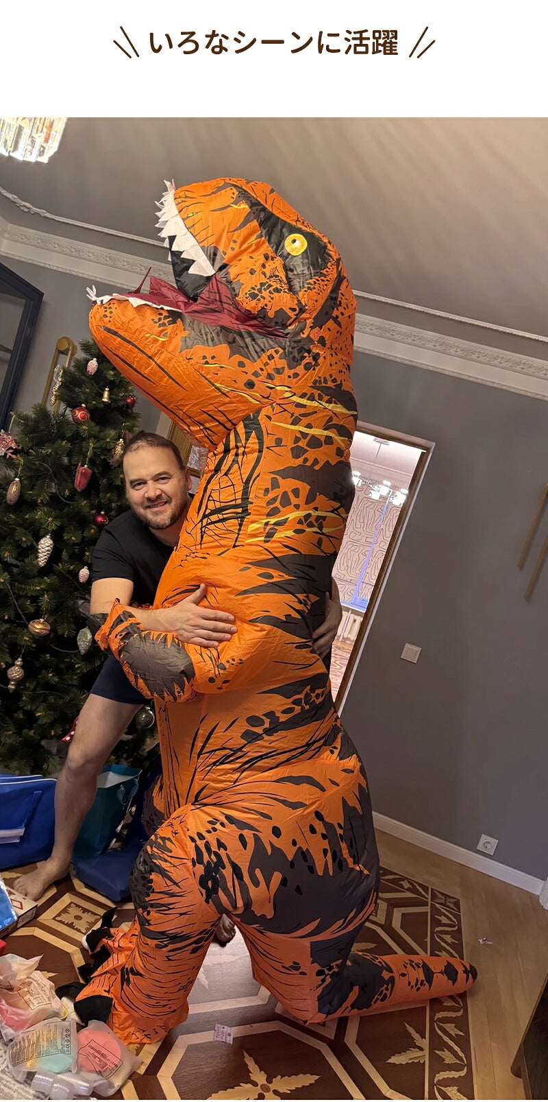 ティラノサウルス レース 顔出し コスプレ 恐竜着ぐるみ  恐竜コスプレ T-REX ハロウィン  怪獣 イベント エアコス インフレータブルスーツ 膨張式  試合 盛り上がる パーティー クリスマス 新年 誕生日 お祝い 卒業 大人用 子供用 膨らむ