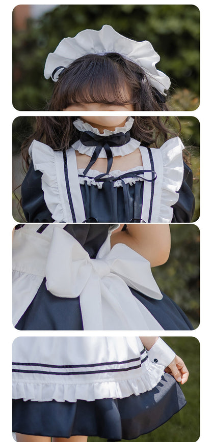 仮装 メイド ハロウィン衣装 子供 メイド服 6点セット ゴスロリ キッズ セット コスプレ レディース ハロウィン ロリータ 親子 子供用 女の子 ハロウィンコスプレ コスチューム 可愛い お姫様 大人 かわいい ハロウィーン  イベント