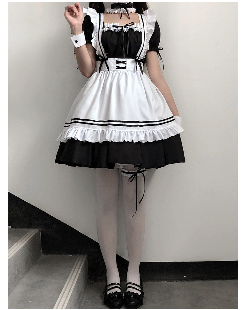仮装 メイド ハロウィン衣装 子供 メイド服 6点セット ゴスロリ キッズ セット コスプレ レディース ハロウィン ロリータ 親子 子供用 女の子 ハロウィンコスプレ コスチューム 可愛い お姫様 大人 かわいい ハロウィーン  イベント