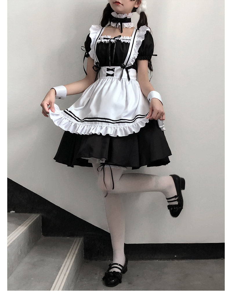 仮装 メイド ハロウィン衣装 子供 メイド服 6点セット ゴスロリ キッズ セット コスプレ レディース ハロウィン ロリータ 親子 子供用 女の子 ハロウィンコスプレ コスチューム 可愛い お姫様 大人 かわいい ハロウィーン  イベント