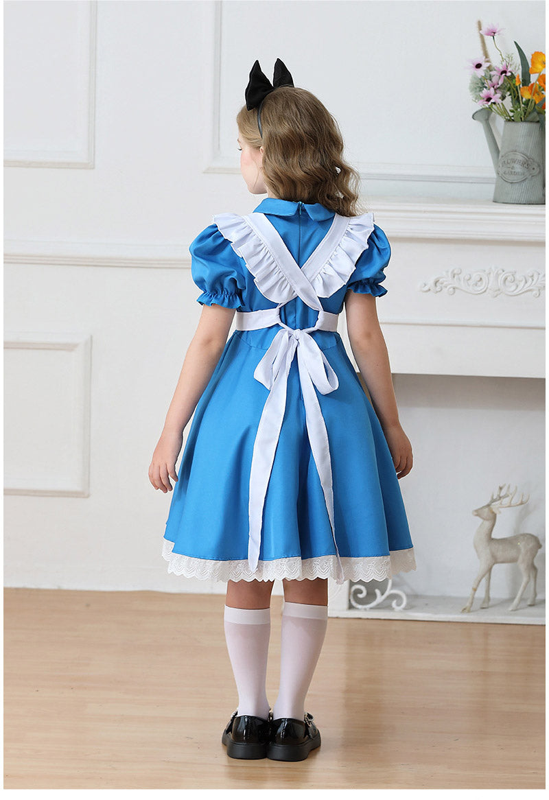 メイド服 子供 コスプレ 4点セット レディース ハロウィン メイド ロリータ 女の子 ハロウィンコスプレ キッズ ワンピース コスチューム 可愛い お姫様 大人 仮装 コスプレ衣装 かわいい ハロウィーン パーティー イベント 演出服