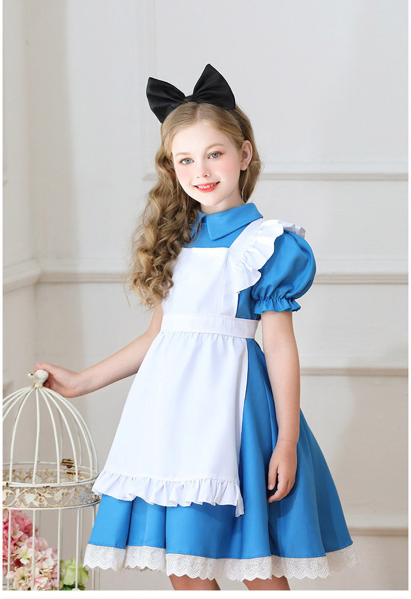 メイド服 子供 コスプレ 4点セット レディース ハロウィン メイド ロリータ 女の子 ハロウィンコスプレ キッズ ワンピース コスチューム 可愛い お姫様 大人 仮装 コスプレ衣装 かわいい ハロウィーン パーティー イベント 演出服