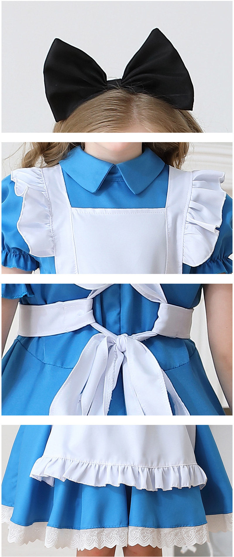 メイド服 子供 コスプレ 4点セット レディース ハロウィン メイド ロリータ 女の子 ハロウィンコスプレ キッズ ワンピース コスチューム 可愛い お姫様 大人 仮装 コスプレ衣装 かわいい ハロウィーン パーティー イベント 演出服