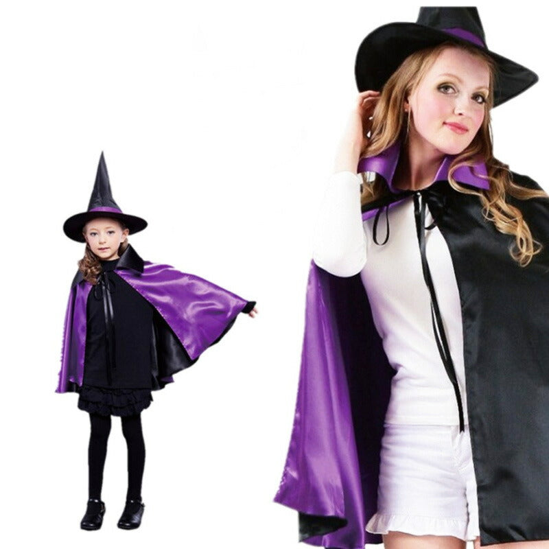 ハロウィン マント コスプレ 大人用 子供用 キッズ メンズ レディース 魔女 魔法使い レッド 赤 パープル ブラック 黒 マジシャン パーティ ハロウィン衣装 学際 学芸会 手品 仮装 宴会 衣装 コスチューム 発表会 お遊戯会 幼稚園 小学校