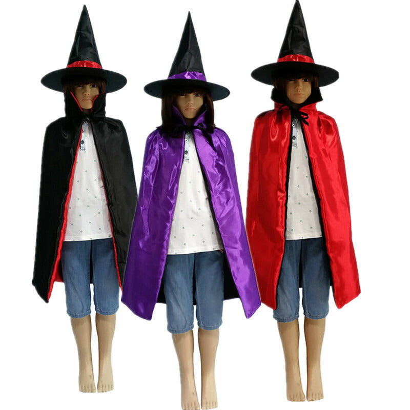 ハロウィン マント コスプレ 大人用 子供用 キッズ メンズ レディース 魔女 魔法使い レッド 赤 パープル ブラック 黒 マジシャン パーティ ハロウィン衣装 学際 学芸会 手品 仮装 宴会 衣装 コスチューム 発表会 お遊戯会 幼稚園 小学校