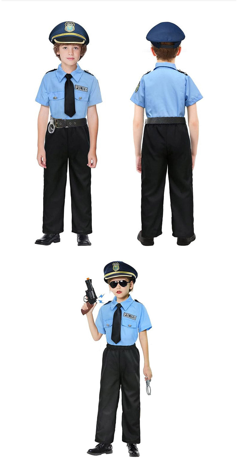 ハロウィン衣装 女の子 警察官 男の子 豪華8点セット 子供 コスプレ ユニセックス衣装 キッズ 子供服 警官仮装 学校 幼稚園 警官 ハロウィーン 衣装 パーティーグッズ 写真撮影 お誕生日 演劇 お遊戯会 ステージ クリスマス 文化祭 学園祭