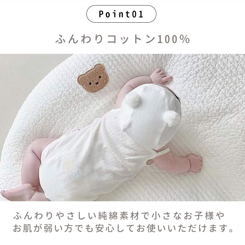 サニーマット ベビーマット お昼寝マット マルチマット 座布団 寝相アート 月齢フォト 出産祝い 円形マット ラウンド シンプル おしゃれ 洗える オールシーズcrawlmat-001