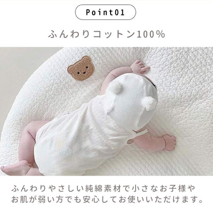 サニーマット 赤ちゃん用マット ベビー 洗える 月齢フォトマット ベビーマット お昼寝マット 赤ちゃん マルチマット 座布団 寝相アート 月齢フォト 出産祝い 円形マット ラウンド シンプル おしゃれ オールシーズン