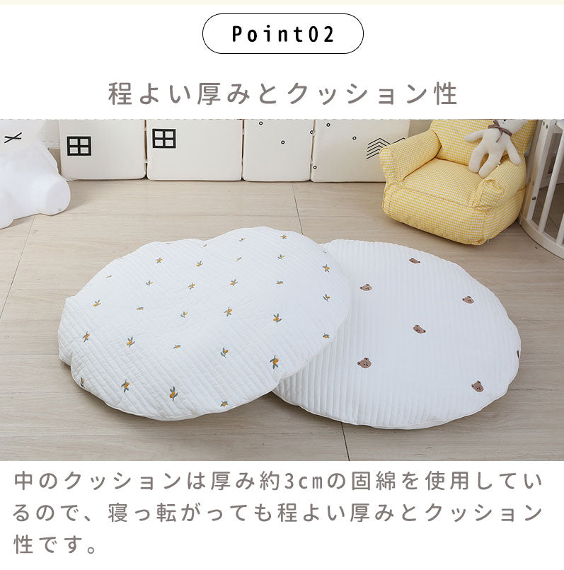 サニーマット ベビーマット お昼寝マット マルチマット 座布団 寝相アート 月齢フォト 出産祝い 円形マット ラウンド シンプル おしゃれ 洗える オールシーズcrawlmat-001