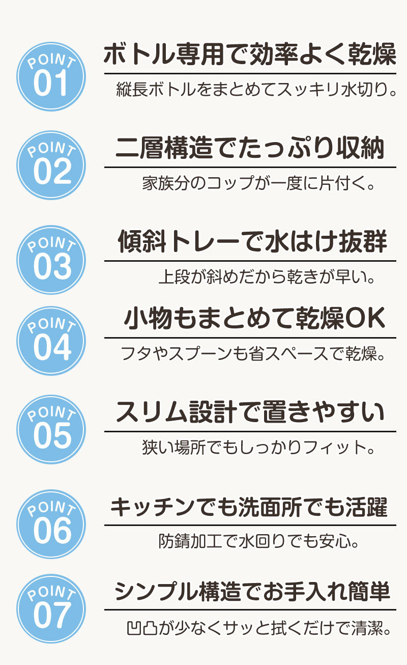 水筒 水切り 水筒スタンド 水筒ラック 水切りカゴ ボトルスタンド コップ立て タンブラー マグボトル 哺乳瓶 ボトル 乾燥 乾かす 収納 置き 立て キッチン収納