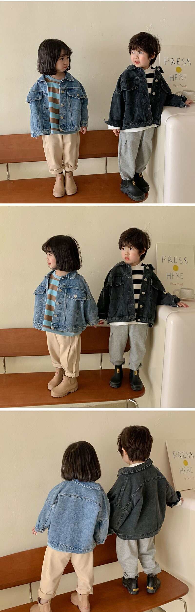 キッズ デニムジャケット Gジャン 子供服 オーバーサイズ ビッグシルエット 男女兼用 春秋 アウター ゆったり 羽織り 通園 通学 おしゃれ 韓国風 ジュニア デニム 90cm 100cm 110cm 120cm 130cm 140cm 150cm