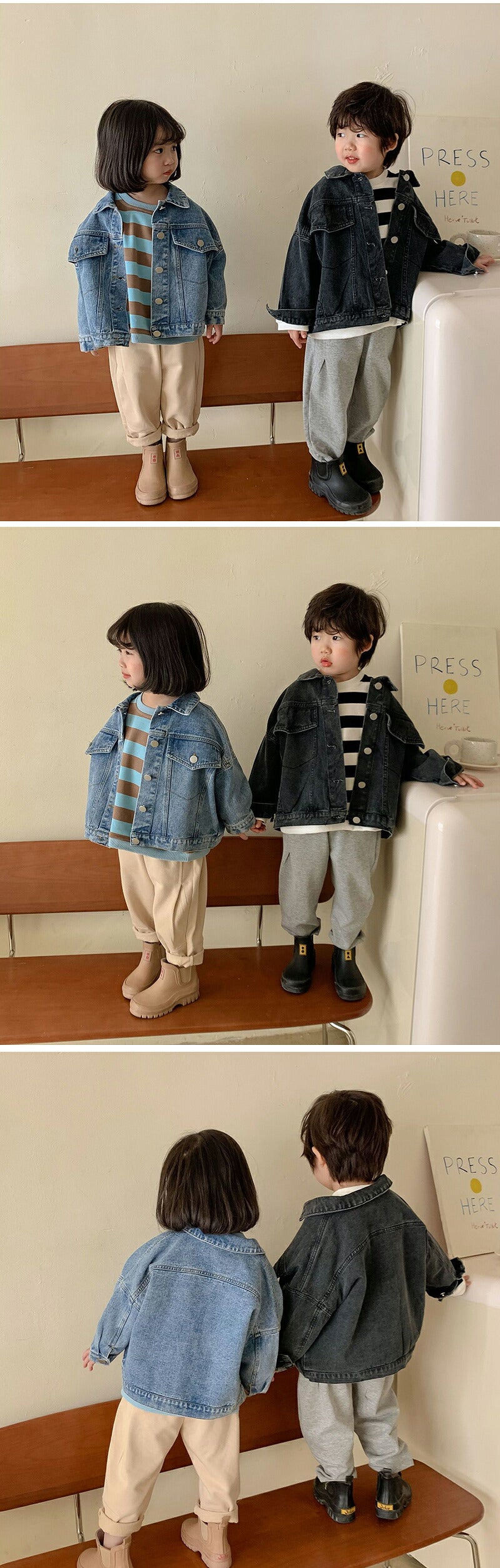 キッズ デニムジャケット 女の子 男の子 Gジャン 子供服 オーバーサイズ ビッグシルエット 男女兼用 春秋 アウター ゆったり 羽織り  韓国 通園 通学 おしゃれ 韓国風 ジュニア デニム 90cm 100cm 110cm 120cm 130cm 140cm 150cm