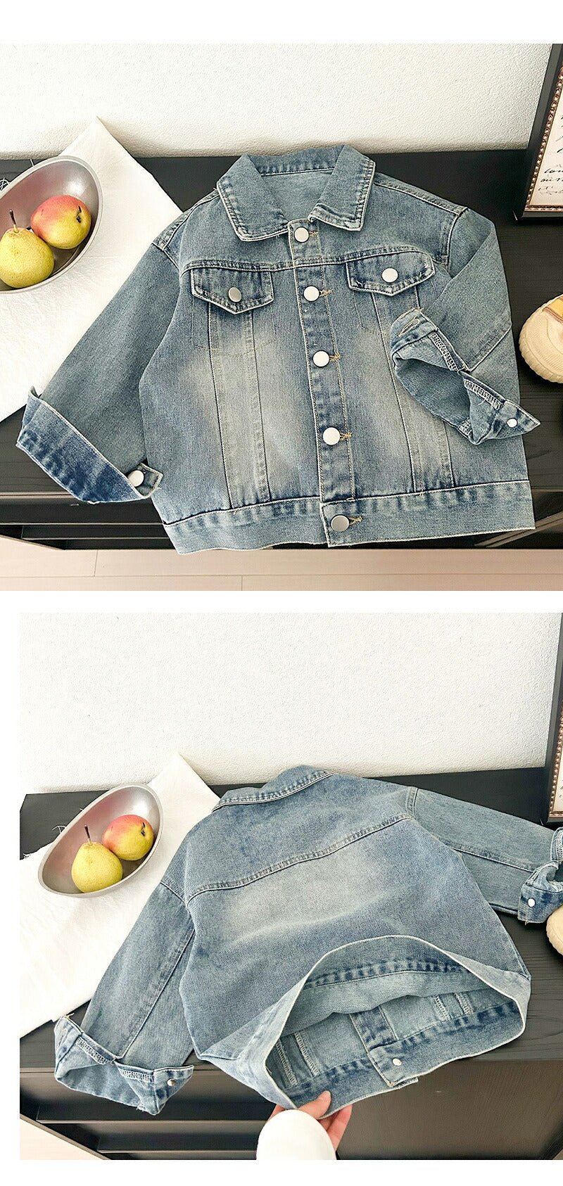キッズ デニムジャケット Gジャン 子供服 オーバーサイズ ビッグシルエット 男女兼用 春秋 アウター ゆったり 羽織り 通園 通学 おしゃれ 韓国風 ジュニア デニム 80cm 90cm 100cm 110cm 120cm 130cm 140cm 150cm