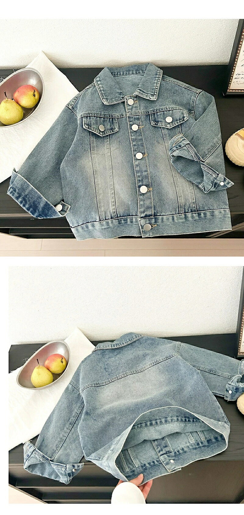 キッズ デニムジャケット Gジャン 子供服 オーバーサイズ ビッグシルエット 男女兼用 春秋 アウター ゆったり 羽織り 通園 通学 おしゃれ 韓国風 ジュニア デニム 80cm 90cm 100cm 110cm 120cm 130cm 140cm 150cm