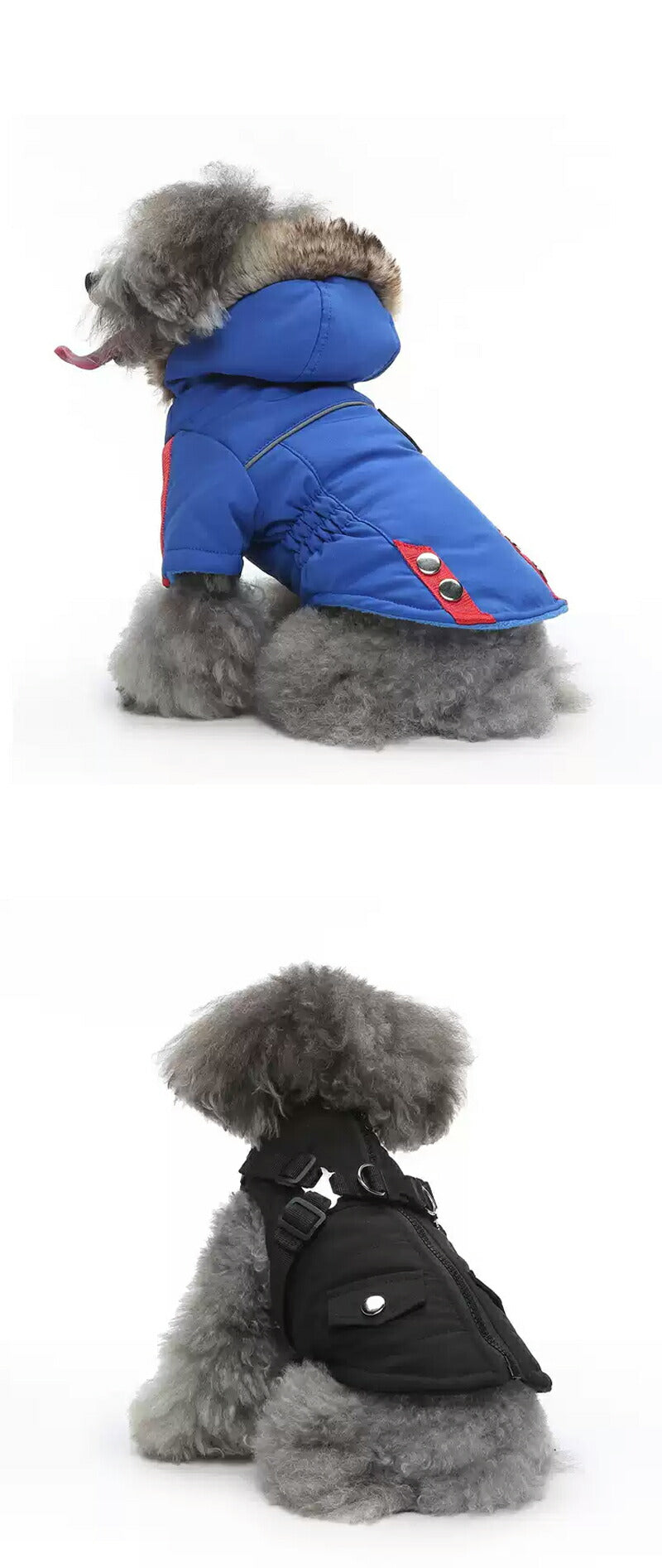 ドッグウェア 犬服 ジャケット コート 綿服 防寒コート 冬 秋 ファ 犬の服 ボア 犬服 ダウン コート 綿服 アウター 洋服 いぬ 小型犬 中型犬 メス オス 冬用 冬服 袖なし 着せやすい ベスト ハーネス付き 防寒 可愛い
