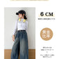 デニム ワイドパンツ キッズ 女の子 ダンス 衣装 子供服 110cm 120cm 130cm 140 150cm 160cm 170cm ジーパン ウエストゴム ダメージ ジーンズ 長ズボン 女子 通学 通園 子供 服 ジュニア 小学生 中学生 幼稚園 韓国 ファッション おしゃれ 可愛い 韓国子供服 春 夏 秋