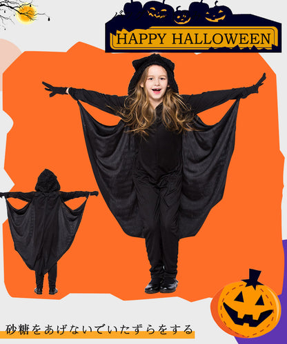 コウモリ コスプレ ハロウィン 衣装 子供服 キッズ 吸血鬼 ドラキュラ コスプレ衣装 着ぐるみ 蝙蝠 デビル 魔女 コスチューム バンパイア 小悪魔 ロンパース 仮装 変装 こうもり 動物 学園祭 文化祭 お遊戯会 余興 宴会 演出服【ハロウィン】