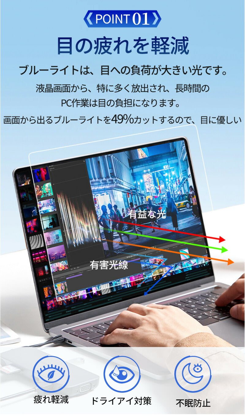 MacBook Air m1 m2 m3 / MacBook Pro m1 m2 画面 パソコン ブルーライトカットフィルム ノートパソコン 液晶保護 保護フィルム 超透明 極低反射 14インチ 15.6 インチ 16 インチ 17.3 インチ 液晶  マックブック フィルム 13インチ 13.6インチ 15インチ 2022 2023 2024