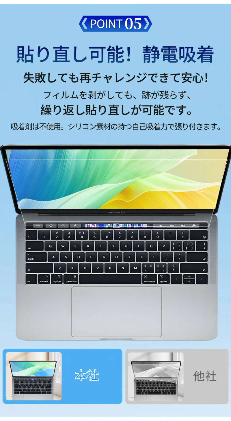 MacBook Air m1 m2 m3 / MacBook Pro m1 m2 画面 パソコン ブルーライトカットフィルム ノートパソコン 液晶保護 保護フィルム 超透明 極低反射 14インチ 15.6 インチ 16 インチ 17.3 インチ 液晶  マックブック フィルム 13インチ 13.6インチ 15インチ 2022 2023 2024