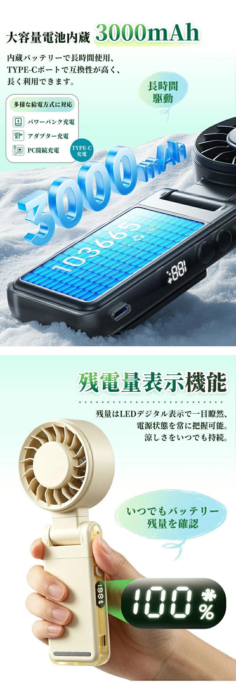 ハンディファン 強風 携帯扇風機 小型扇風機 卓上 扇風機 usb充電式 手持ち扇風機 腰掛け扇風機 ネッククーラー クリップ式 クリップ 軽量 コンパクト 長時間 手持ち 防災グッズ ハンディ 小型 夏 猛暑 ギフト