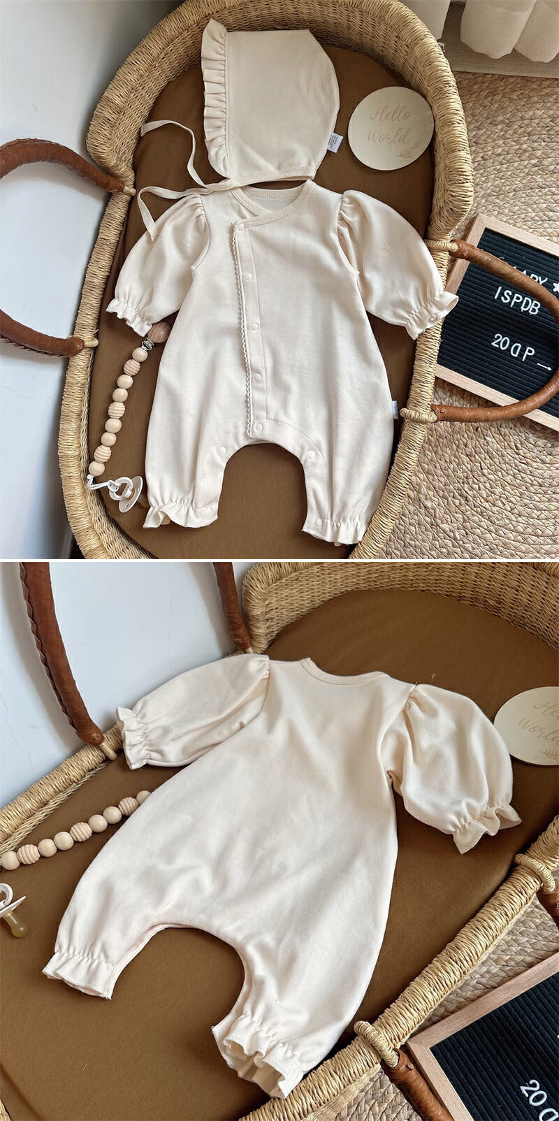 セレモニードレス 女の子 ロンパース セレモニー 新生児 男の子 退院着 ナチュラル ベビードレス セレモニーロンパース ユニセックス 赤ちゃん 出産祝い 長袖 コットン リングガール 退院祝い ベビー服 可愛い かわいい ギフト お宮参り プレゼント お祝い 花びら
