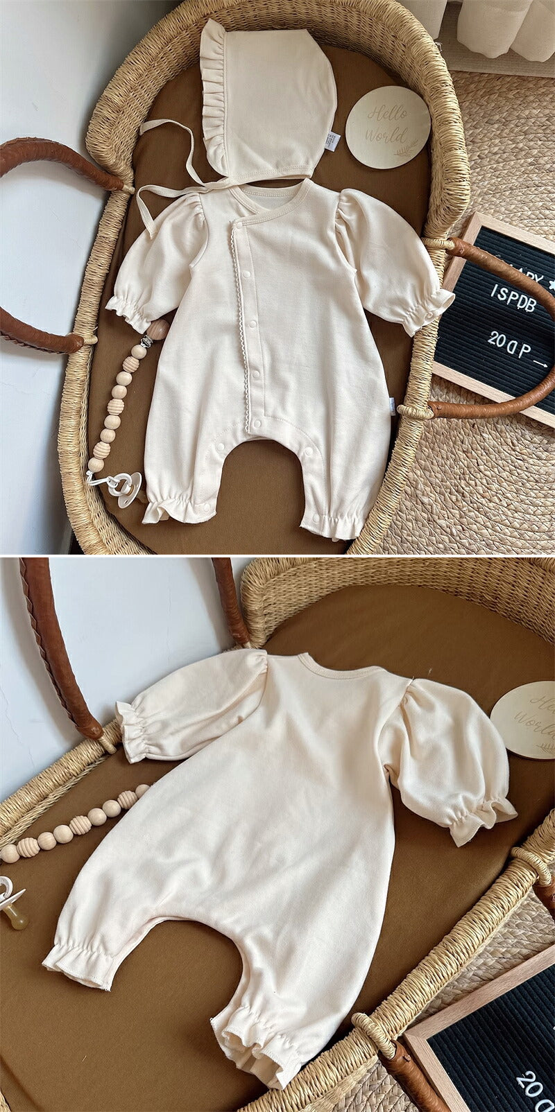 セレモニードレス 女の子 ロンパース セレモニー 新生児 男の子 退院着 ナチュラル ベビードレス セレモニーロンパース ユニセックス 赤ちゃん 出産祝い 長袖 コットン リングガール 退院祝い ベビー服 可愛い かわいい ギフト お宮参り プレゼント お祝い 花びら
