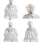 セレモニードレス ベビー ロンパース 退院着 帽子セット 新生児 ベビー服 ワンピース ベビー用品 ナチュラル系 退院 女の子 赤ちゃん お宮参り ベビードレス 花柄ドレス 女の子 レース 出産祝い フォーマル 白 結婚式