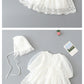 セレモニードレス ベビー ロンパース 退院着 帽子セット 新生児 ベビー服 ワンピース ベビー用品 ナチュラル系 退院 女の子 赤ちゃん お宮参り ベビードレス 花柄ドレス 女の子 レース 出産祝い フォーマル 白 結婚式